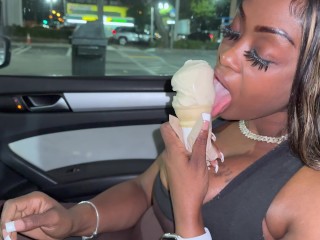Watch how she Licks this Cream Cone 👀😳