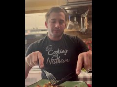 Eating some dinner