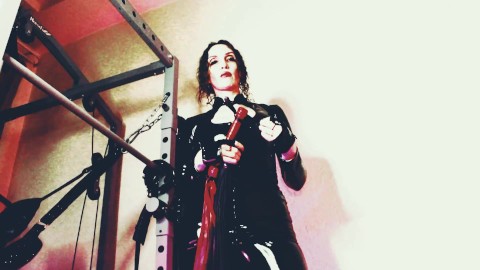 Dominatrix Big Ass Milf Mistress Eva Latex BDSM Solo Fetish Goddess Leggins Boots Toys Femdom Kink