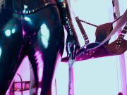 Preview 3 of Domina Eva Latex PVC Vinyl Fetish Big Ass Milf Femdom Mistress Big Ass Sexy Goddess Glasses Leggins