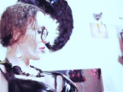 Preview 4 of Sexy Hot Teacher Eva Latex Dominatrix Goddess Femdom Solo BDSM Glasses Big Ass Milf Toys Strapon