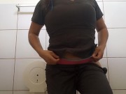 Preview 4 of Doctor masturbates in the clinic bathroom, screaming for cock