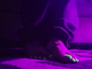 Preview 5 of Glow in the dark nail polish! Goth feet in blacklight!