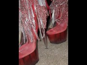 Preview 1 of Found my slut wife's tasle high heels and came on them!