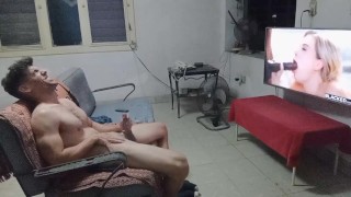 A Quiet Young Man Masturbates While Watching Porn