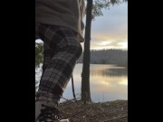 Preview 2 of Quick booty flash outside at the lake