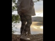 Preview 4 of Quick booty flash outside at the lake