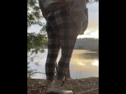 Preview 6 of Quick booty flash outside at the lake