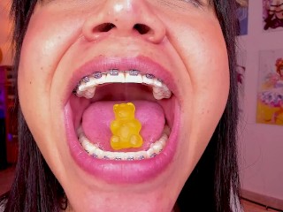 Lila Jordan Swallows a Yellow Gummy Bear, Giantess Vore Fetish