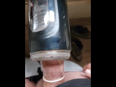 Machine dick blow job