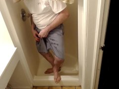 pissing the new Under Armour shorts I am now owned in