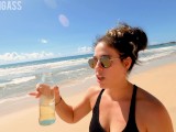 Drinking pee on a public beach in Brazil, Rio Grande do Norte, 3 liters of pee!!! 4k