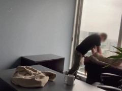 I fuck my MILF BOSS against her office window
