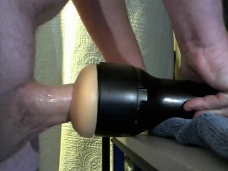 lubed, solo male moaning, solo male fleshlight, big cock
