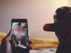 Jerking off to porn on my wfh lunch break with big boob brunette