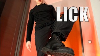 You Have To Lick The Sperm Off Of His Leather Boots And Worship His Feet Daddy