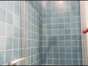 Preview 1 of I find my friend in the shower masturbating and he is ashamed but then he cums