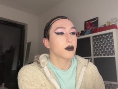 Boy 2 sexy sissy feminization with full make up and dressing up