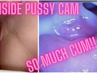 Stella Puts a Camera inside her Vagina after a Creampie Gangbang - Raw Footage inside of Pussy