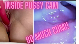 Stella zet een camera in haar vagina na een creampie gangbang - ruwe beelden in poesje
