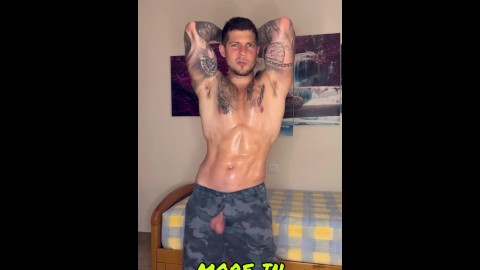 Militar sexy se corre sin manos, mas en onlyfans