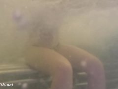 Jeny Smith bottomless in Spa. Naked underwater