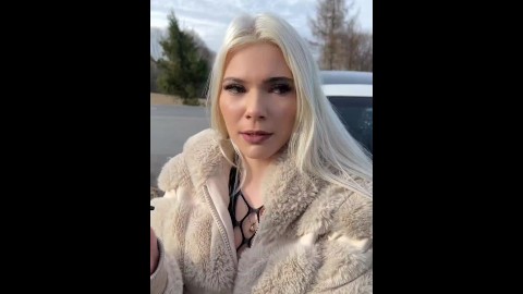 A blondie teen is smoking and spitting loogies and littering