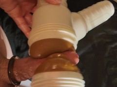 Massive Hot Load on 3 Lubed Fleshlights