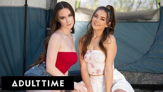 ADULT TIME Stepsisters Aften Opal And Hazel Moore Finger Fuck During A Camping Staycation