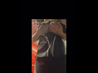 Chubby milf fucking her pussy & showing her boobs in public at a storage unit .