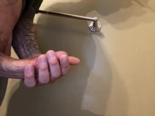 amateur, muscular men, big white dick, masturbation