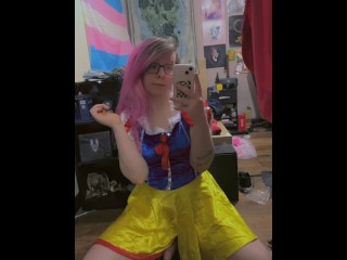 Trans Princess Bounces her Sissy Cock Around!