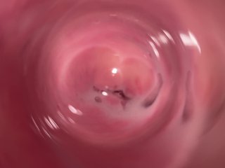 Internal camera inside tight creamy Vagina, Dick's POV