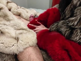 fur coat sex, cumshot, brunette, babe