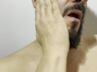Cleaning the cum out of my face