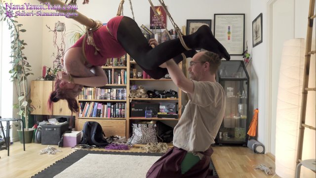 Watch Bondage Video:experiment, bamboo asymmetrical shibari suspension, shaking orgasm
