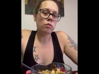 big tits, tattooed women, cum, vertical video