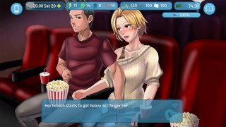 Loveとセックス:映画館でAlexisを指で触れます