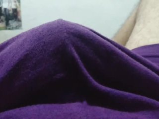 BIG BULKS OF HUGE COCK OF MEXICAN MALE UNDER PURPLE SHORTS 🍆🥒😈🍌💜