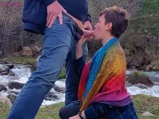 We Met on a_Path by a_Mountain River and She Drank All_the Cum