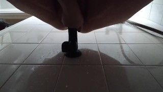 Fucking My Dildo In The Shower - Wet Fat Ass Pussy