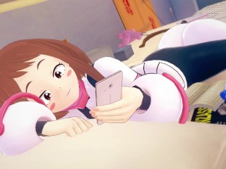 OCHACO URARAKA MY HERO ACADEMIA IN DE NACHT VERANDERT IN EEN CREAMPIE LAAT IN DE NACHT - HENTAI 3D + POV