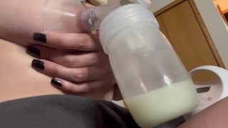 Pumping My Engorged Milf Tits