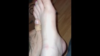 Foot strip tease Digitoe