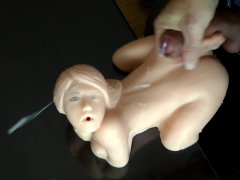 Fucking my tiny sex doll oral and anal ending in a huge cum explosion facial