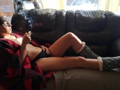 Smoking cork topless 🔥💦