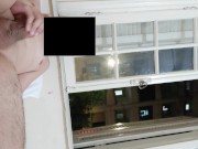 Preview 2 of Risky masturbation flashing at open window front neighborhood 2