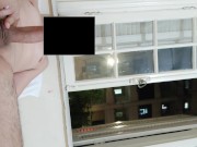 Preview 3 of Risky masturbation flashing at open window front neighborhood 2