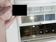 Preview 4 of Risky masturbation flashing at open window front neighborhood 2