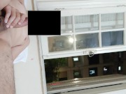 Preview 5 of Risky masturbation flashing at open window front neighborhood 2